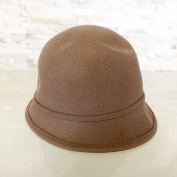 CC Exclusive Hats Women Wool Crushable Felt Cloche Floral Designer Elegant Brown